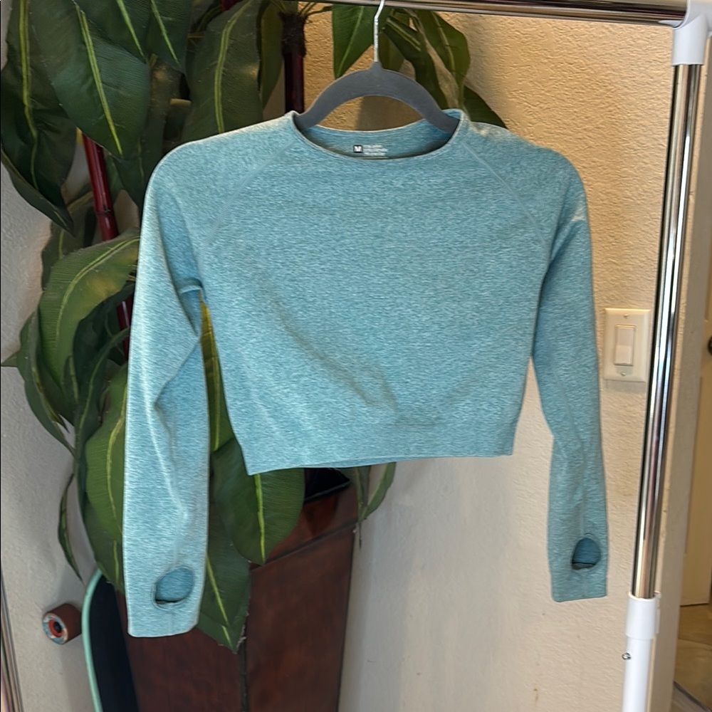 Women's Workout Teal Long Sleeve Top